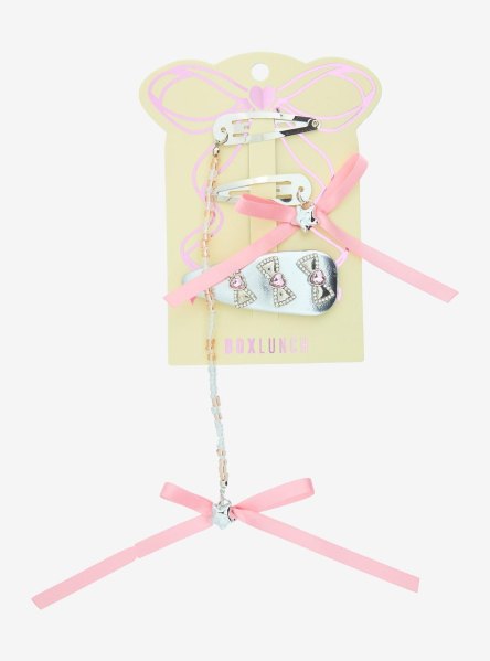 Pink Bow Charms Hair Clip Set - BoxLunch Exclusive