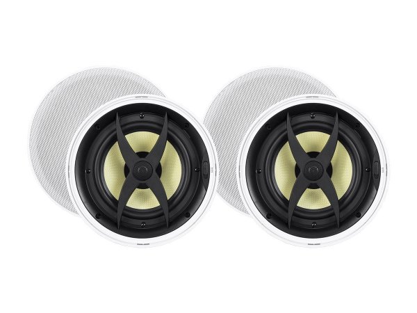 Monoprice Caliber Slim Bezel In-Ceiling Speakers, 8in Fiber 2-Way (pair)