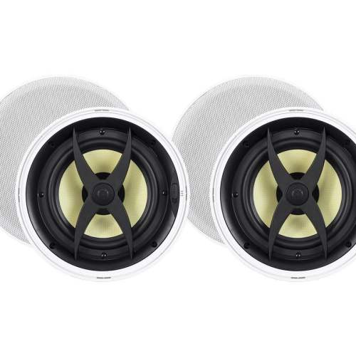 Monoprice Caliber Slim Bezel In-Ceiling Speakers, 8in Fiber 2-Way (pair)