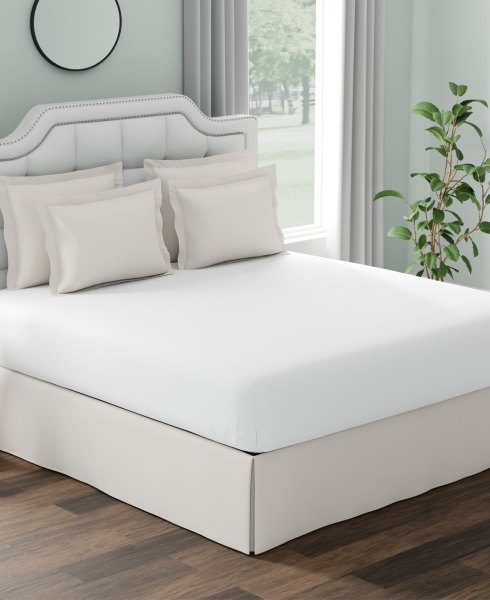 Fresh Ideas Fitted Vinyl Mattress Protector, White