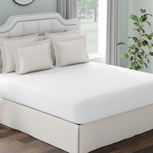 Fresh Ideas Fitted Vinyl Mattress Protector, White