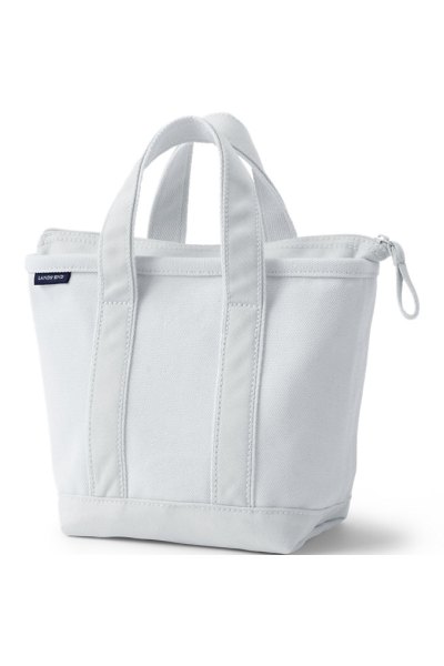 Small Solid Color Zip Top Canvas Tote Bag Lands End