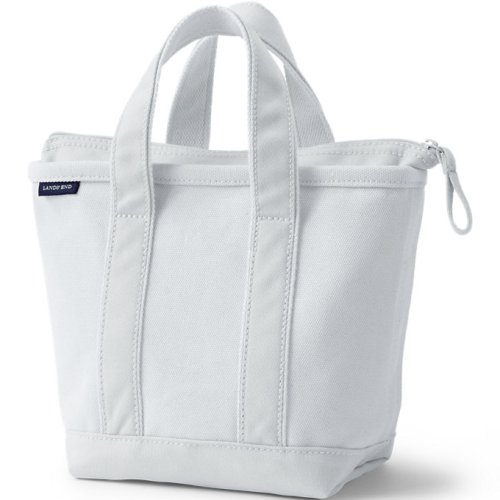 Solid Color 5 Pocket Zip Top Canvas Tote Bag Lands End