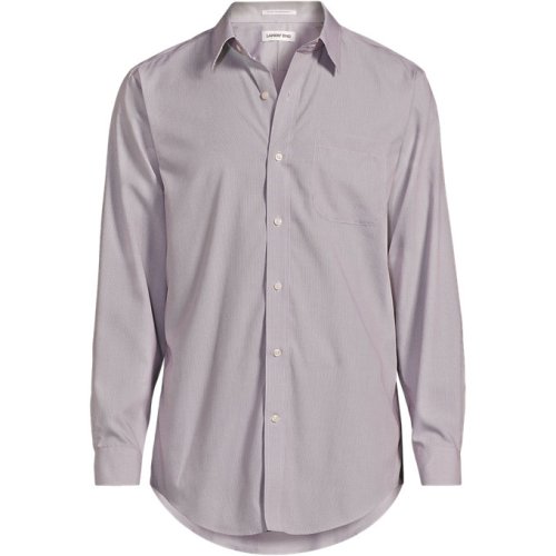 Mens Big and Tall Pattern No Iron Supima Pinpoint Straight Collar Lands End Red