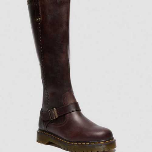 Anistone Knee High Leather Biker Boots