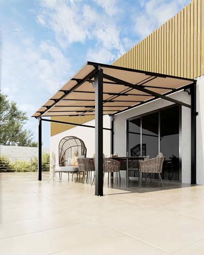 10 ft x 10 ft Lean to Gazebo, Hardtop Wall Pergola