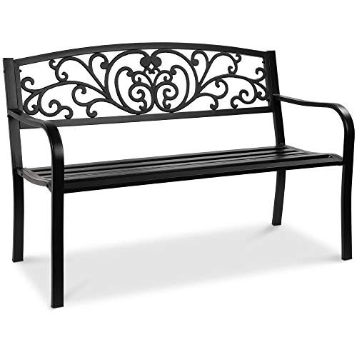 Outdoor Bench Steel Garden Patio Porch Furniture