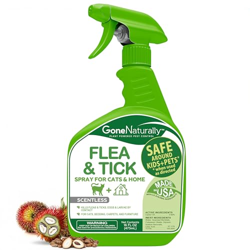 GoneNaturally Flea and Tick Spray for Cats & Home