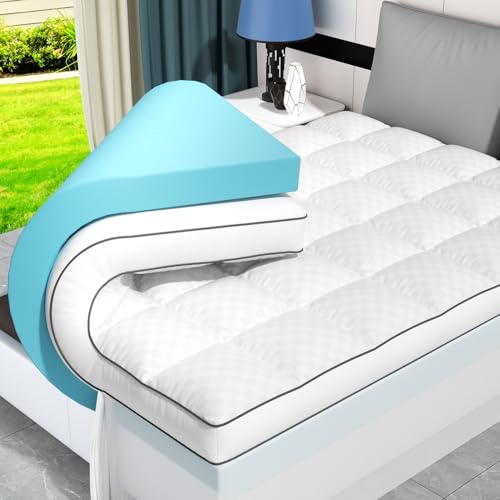 Dual Layer 4-Inch Memory Foam Mattress Topper, Twin