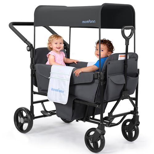 Wagon Stroller for 2 Kids, All-Terrain Foldable Baby Wagon