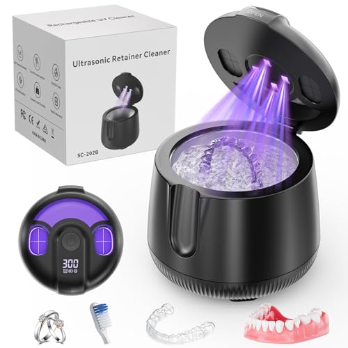 Ultrasonic Retainer Cleaner for Dentures, Mouth Guards, Aligner, Night Guard, Jewelry