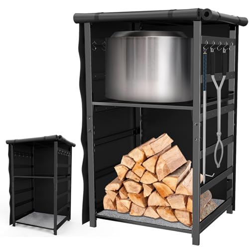 53in Storage Cabinet Station for Smokeless Fire Pit Accessories with Waterproof Cover
