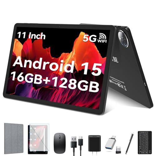 Android 15 Tablet 11 inch, 16GB RAM 128GB ROM 1TB Expand