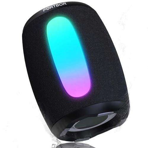 Bluetooth Speaker, 2026 Portable Wireless Speaker with Powerful Stereo Sound/LED Lights, 30H Playtime