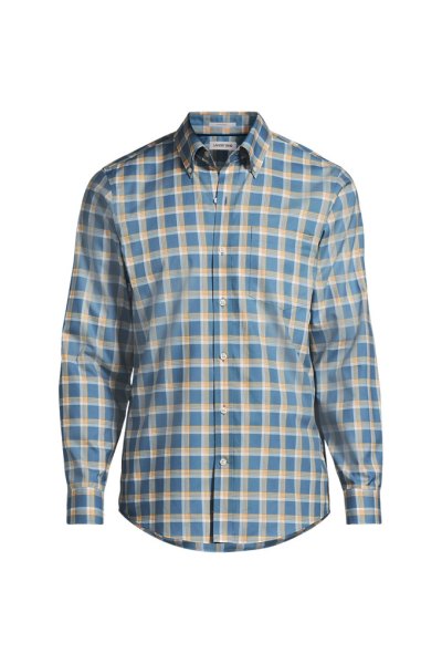 Mens Traditional Fit No Iron Twill Shirt Lands End