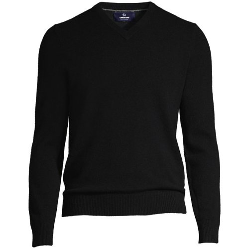 Mens Fine Gauge Cashmere V-neck Sweater Lands End
