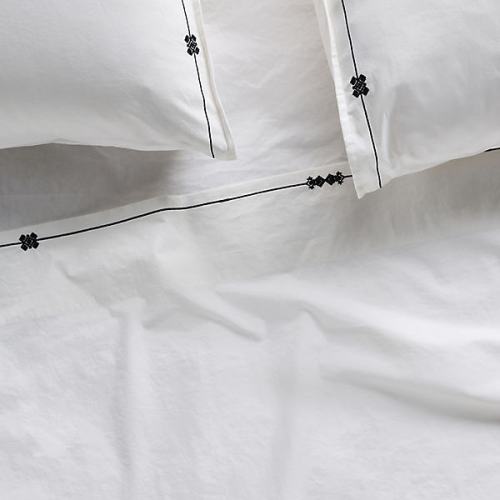 Taylor Organic Cotton Percale Embroidered Sheet Setu200b