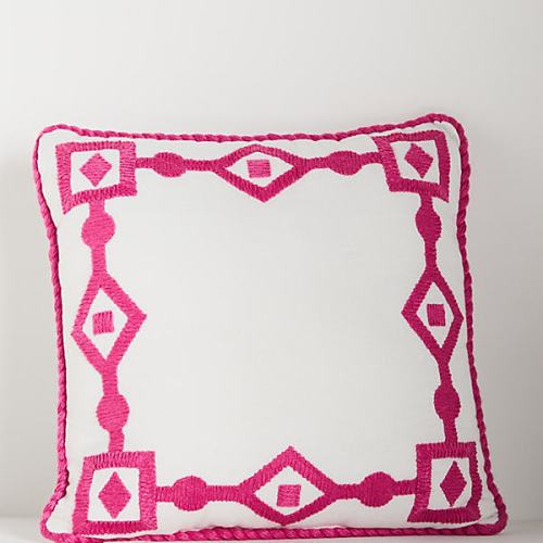 Embroidered Indoor/Outdoor Pillow