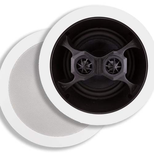 Monoprice Aria In-Ceiling Speakers, 6.5in Dual Input Stereo 3-Way (pair)