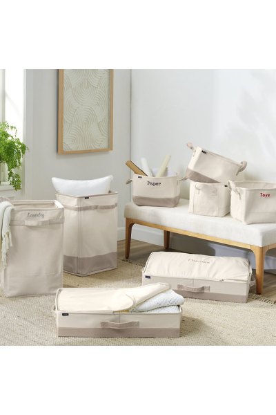 Canvas Storage Tote Lands End Ivory