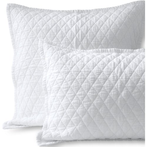 Solid Diamond Double Voile Pillow Sham Lands End ESQ