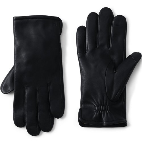 Mens Cashmere Lined EZ Touch Leather Glove Lands End
