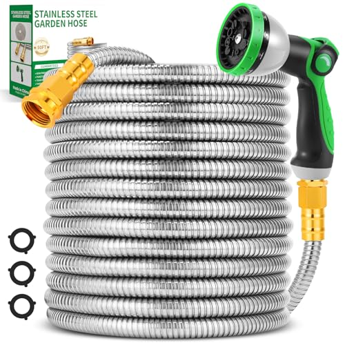 Water Hose 50ft, Flexible Stainless Steel