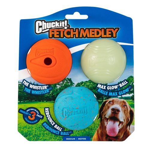 Chuckit! Fetch Medley Dog Balls, 3 Pack | PetSmart Size: Medium