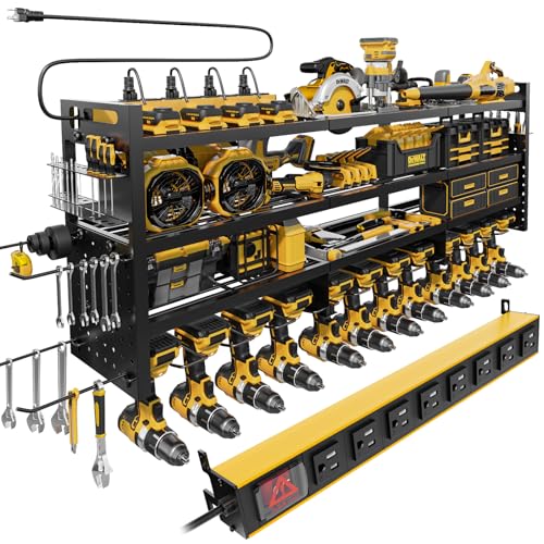 Power Tool Organizer Wall Mount | 8-Outlet TR Charging Station