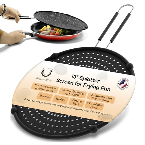 Splatter Screen for Frying Pan | USA Brand | 13-Inch