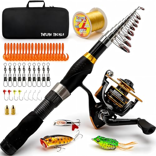 Collapsible Fishing Rod and Reel Combo for Saltwater and Freshwater