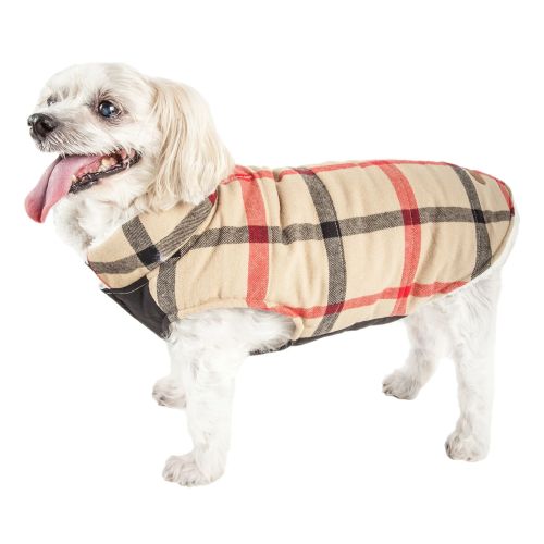 Pet Life allegiance Classic Plaid Coat in Size: | Polyester PetSmart