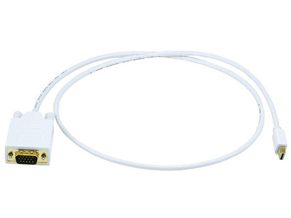 Monoprice Mini DisplayPort to VGA Cable Up to 1080p, 32AWG, Sheilded, Gold Plated, White