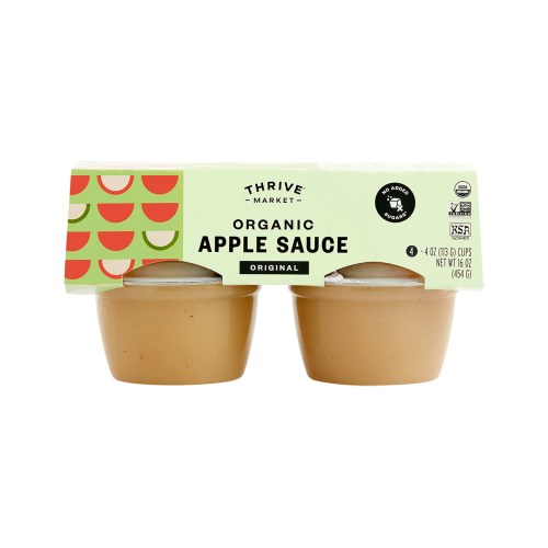 2-Pack Thrive Market Organic Apple Sauce, 4 x 4 oz cups