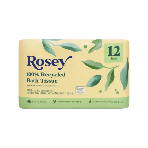 Rosey by Thrive Market 100% Recycled Bath Tissue 12 rolls