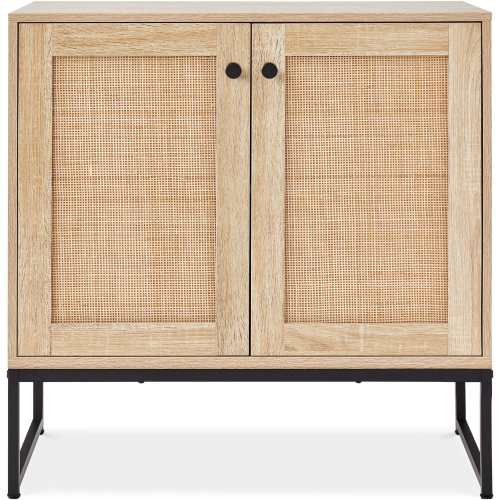 Best Choice Products 2-Door Rattan Storage Cabinet Accent Furniture Cupboard w/ Non-Scratch Foot Pads – Natural one_size in Brown | SKY6513