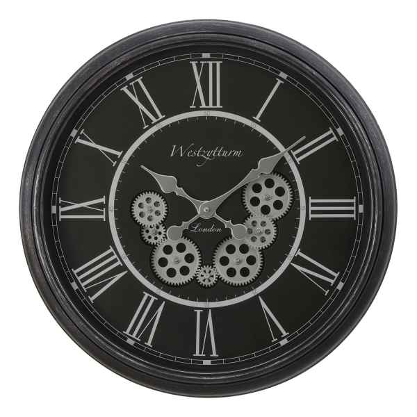 GlasFlength 24inch Wall Clocks for Living Room Wall Clock Decorative Hanging Clock Timepiece Vintage Wall Decor for Bedroom Black one_size