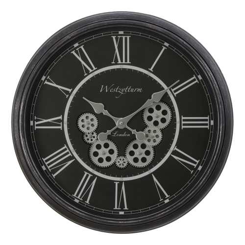 GlasFlength 24inch Wall Clocks for Living Room Wall Clock Decorative Hanging Clock Timepiece Vintage Wall Decor for Bedroom Black one_size