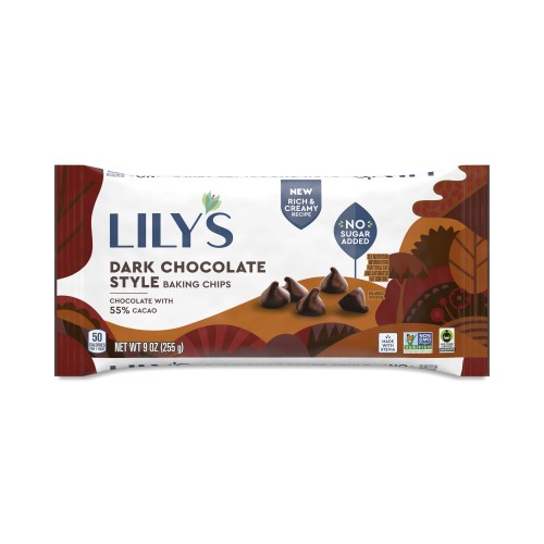 Lilys Sweets Baking Chips, Chocolate Style, Cacao 9 oz bag