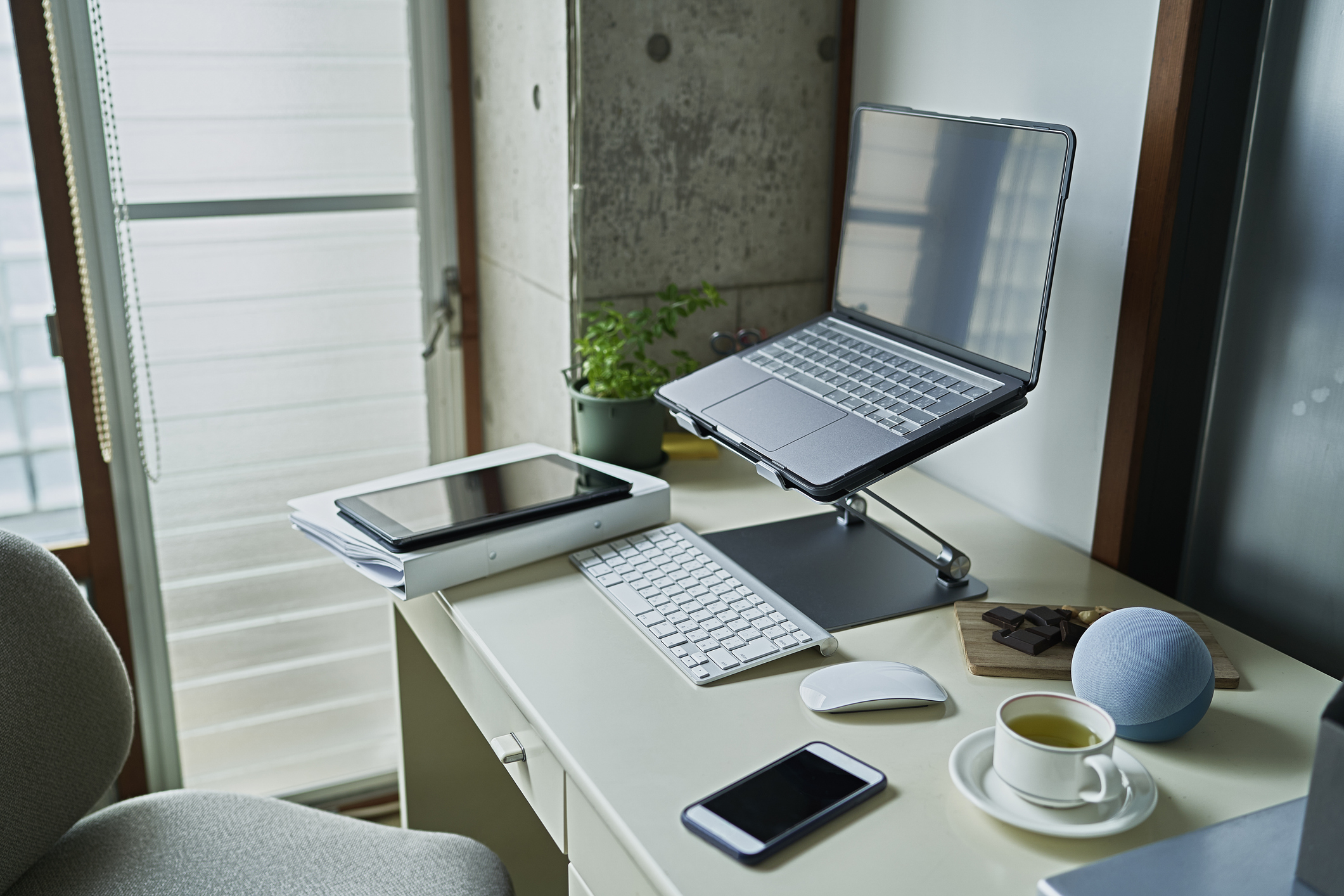 Interior Of Home Office With Laptop computer at Table
