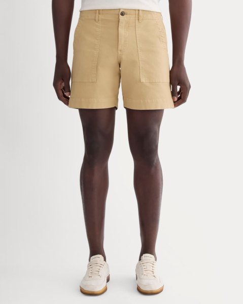 Everlane Canvas Relaxed Short In Classic Khaki, Size 34, Cotton