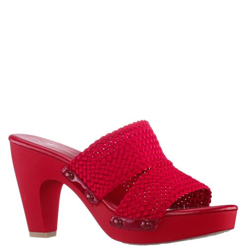 Womens Casino Poppy Red Slip On High-Heel Platform Sandals | Nina Shoes
