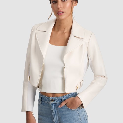 alice olivia YARDLEY VEGAN LEATHER JACKET