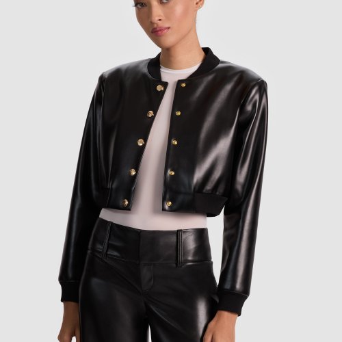 alice + olivia BARTON VEGAN BOMBER JACKET