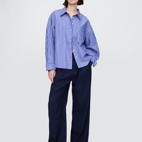 365 High Rise Linen-Blend Trousers