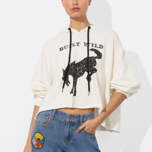 alice + olivia A+O X BRONCO SUNNY CROPPED HOODIE
