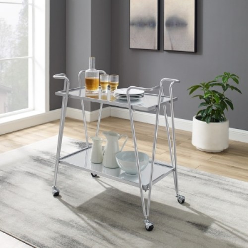 Aubrey Bar Cart , Chrome