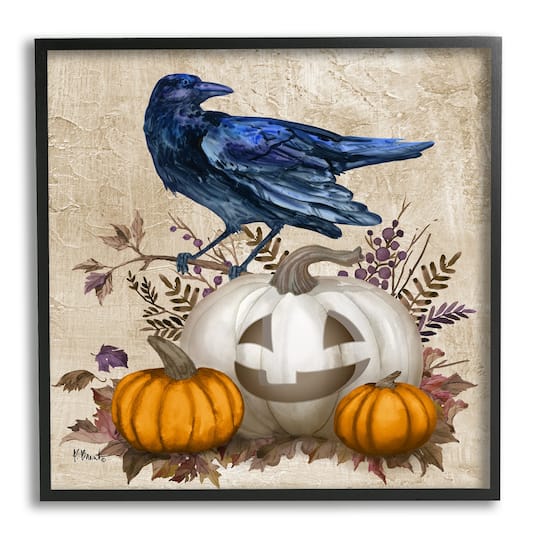 Stupell Industries Raven Jack-o-Lantern Framed Gicle Art in | 12 x 12 | Michaels