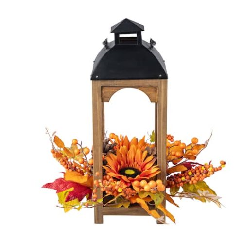 Glitzhome Fall Neutral Sunflower, Pumpkin and Leaf in Black | x x | Michaels