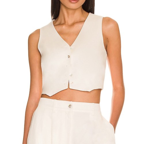 DONNI. Cropped Vest in Cream